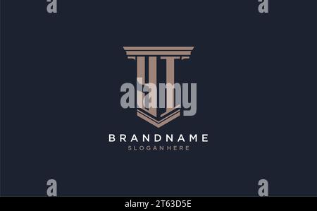 YI initial logo with pillar style, luxury law firm logo design ideas inspiration Stock Vector