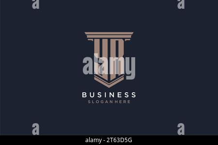 YR initial logo with pillar style, luxury law firm logo design ideas inspiration Stock Vector