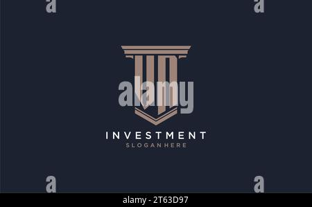 VN initial logo with pillar style, luxury law firm logo design ideas inspiration Stock Vector