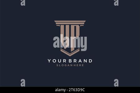 VP initial logo with pillar style, luxury law firm logo design ideas inspiration Stock Vector