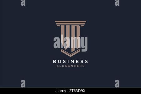 VR initial logo with pillar style, luxury law firm logo design ideas inspiration Stock Vector