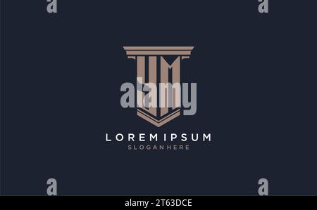 YM initial logo with pillar style, luxury law firm logo design ideas inspiration Stock Vector