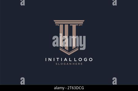 XT initial logo with pillar style, luxury law firm logo design ideas inspiration Stock Vector