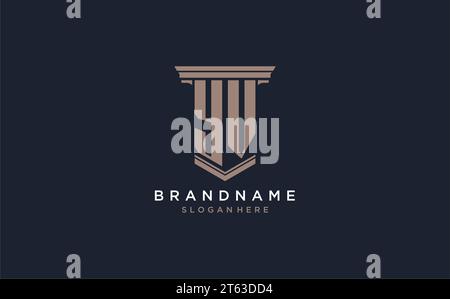 YV initial logo with pillar style, luxury law firm logo design ideas inspiration Stock Vector