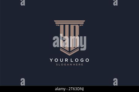 YB initial logo with pillar style, luxury law firm logo design ideas inspiration Stock Vector