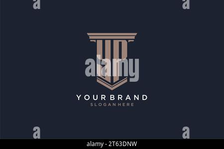 YP initial logo with pillar style, luxury law firm logo design ideas inspiration Stock Vector
