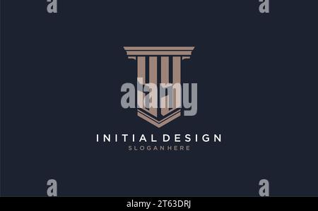 YY initial logo with pillar style, luxury law firm logo design ideas inspiration Stock Vector