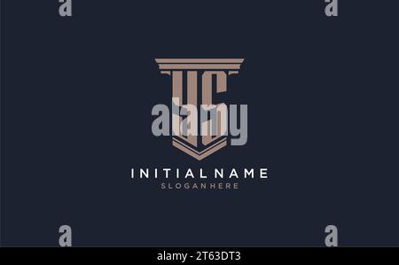 YS initial logo with pillar style, luxury law firm logo design ideas inspiration Stock Vector