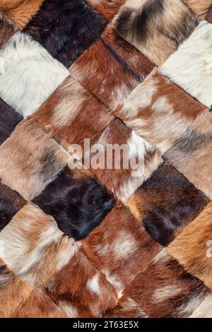 Cow leather with a checkerboard pattern Stock Photo