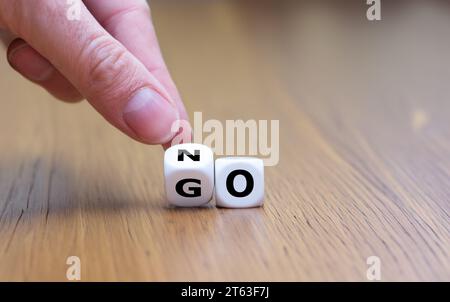 Dice form the expression 'no go'. Stock Photo