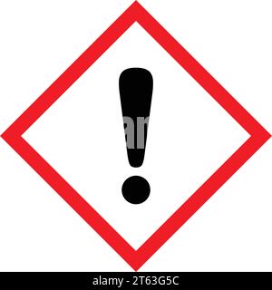 classic hazard warning alert attention danger sign in red white diamond symbol vector isolated on white background Stock Vector