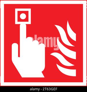 fire alarm button bell sign simple icon symbol vector isolated on transparent background Stock Vector