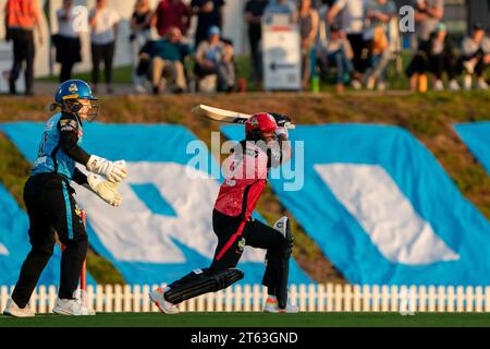 Adelaide, Australia. 08th Nov, 2023. Adelaide, Australia, November 8th 2023: Harmanpreet Kaur (7 Melbourne Renegades) follows the shot during the Weber Women's Big Bash League 09 game between Adelaide Strikers and Melbourne Renegades at the Karen Rolton Oval in Adelaide, Australia (Noe Llamas/SPP) Credit: SPP Sport Press Photo. /Alamy Live News Stock Photo