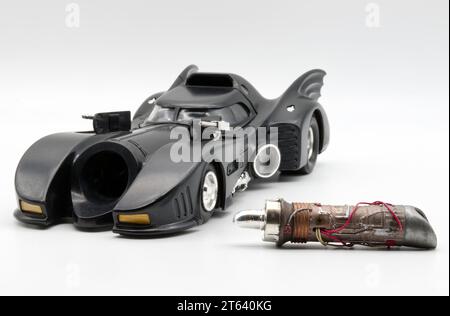 Batmobile model replica from 1989 Batman Movie Stock Photo