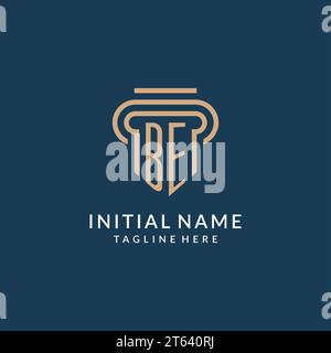 Initial BE pillar logo style, luxury modern lawyer legal law firm logo design vector graphic Stock Vector