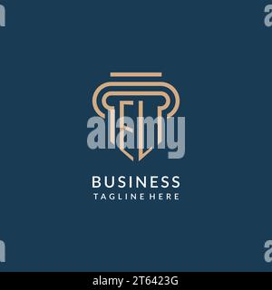 EL logo initial pillar design with luxury modern style best design for ...