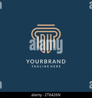 Initial letter DU pillar logo, law firm logo design inspiration vector ...
