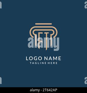 FT logo initial pillar design with luxury modern style best design for ...