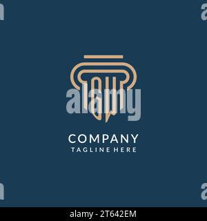 GW logo initial pillar design with luxury modern style best design for ...