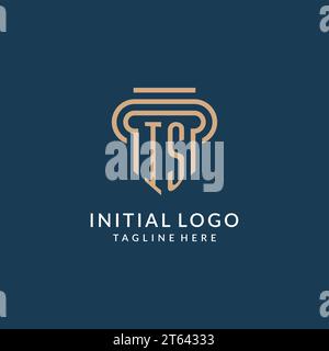 Initial IS pillar logo style, luxury modern lawyer legal law firm logo design vector graphic Stock Vector