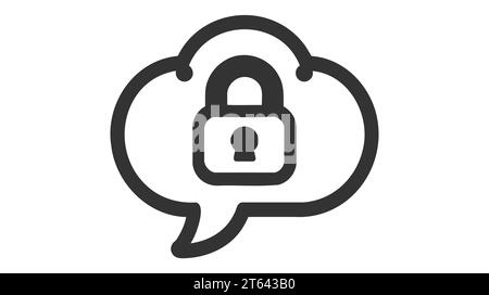 illustrastion vector graphic of chat lock, chat lock icon or message lock symbol Stock Vector