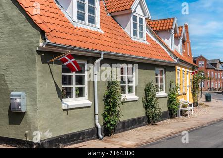 Vintage old homes in Middelfart in Denmark Stock Photo