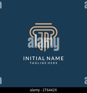 Initial JR pillar logo style, luxury modern lawyer legal law firm logo design vector graphic Stock Vector