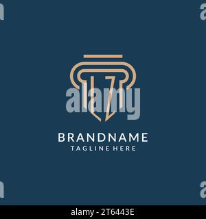 LZ initial logo with pillar style, luxury law firm logo design ideas ...