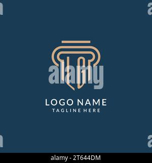 LG initial with pillar shape logo design, creative monogram logo design ...