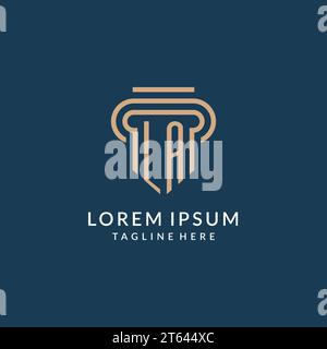 LA logo initial pillar design with luxury modern style best design for ...