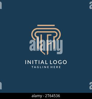 LF initial with monoline pillar logo style, luxury monogram logo design ...