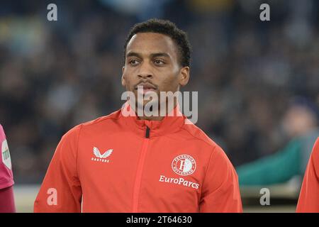 Napoli, Italy. 7th Nov, 2023. Quinten Timber of Feyenoord Rotterdam looks during the UEFA Champions League match between SS Lazio vs Feyenoord Rotterdam at Olympic Stadium. SS Lazio wins 1-0. (Credit Image: © Agostino Gemito/Pacific Press via ZUMA Press Wire) EDITORIAL USAGE ONLY! Not for Commercial USAGE! Stock Photo