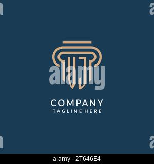 VJ initial with pillar shape logo design, creative monogram logo design ...