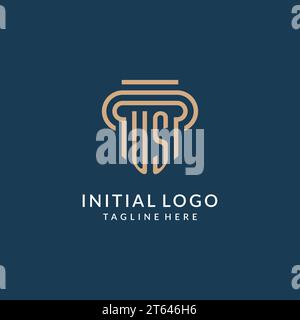 US logo initial pillar design with luxury modern style best design for ...