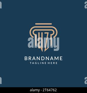 WZ logo monogram with pillar style design vector Stock Vector Image ...