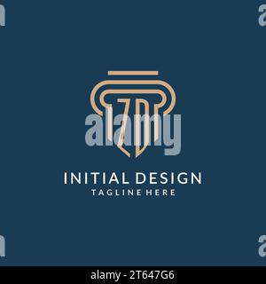ZD logo initial pillar design with luxury modern style best design for ...