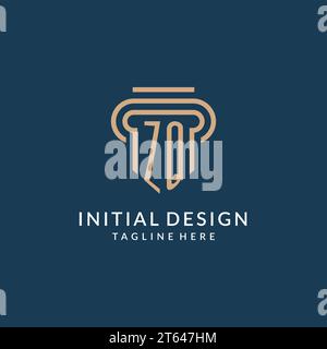 ZQ logo initial pillar design with luxury modern style best design for ...