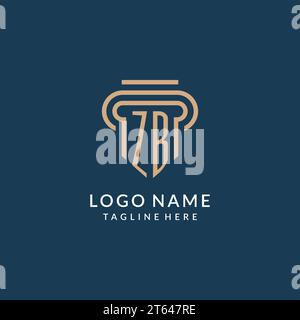 ZB logo initial pillar design with luxury modern style best design for ...