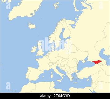 Location map of the REPUBLIC OF GEORGIA, EUROPE Stock Vector