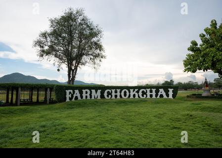 Chok Chai Farm, Khao Yai, Thailand - Jun 2, 2019: Beautiful stunning landscape in Chokchai Farm, Khao Yai, Thailand. - Farm Chokchai is the largest da Stock Photo