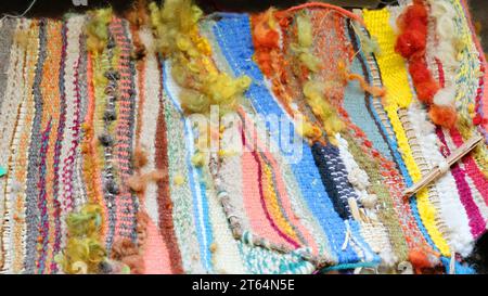 Close-up of a sample of tapestry - John Gollop Stock Photo