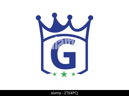 Letter G king crown Design Vector Template. letter logo icon design with king crown Template Stock Vector