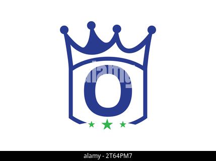 Letter O king crown Design Vector Template. letter logo icon design with king crown Template Stock Vector