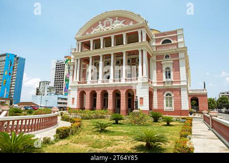 Teatro Amazonas, opera house on Praca Sao Sebastiao square, Manaus, Amazonas state, Brazil Stock Photo