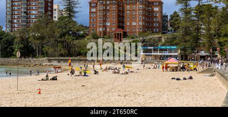 Manly Beach can be used for sunbathing or for water sport, Manly, Sydney, NSW, Australia Stock Photo