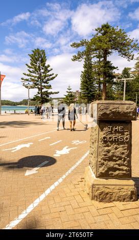 The Corso sign near the promenade in Manly, NSW, Australia Stock Photo