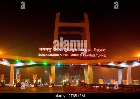 Bangabandhu Tunnel, is an underwater expressway tunnel in Chittagong, Bangladesh under the Karnaphuli River. Stock Photo