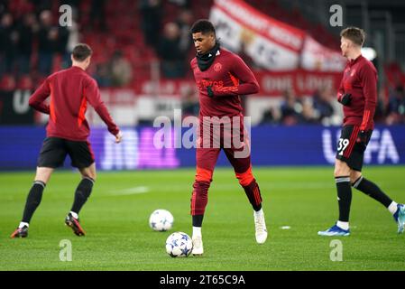 Manchester United's Marcus Rashford before the UEFA Champions League Group A match at the Parken Stadium, Copenhagen. Picture date: Wednesday November 8, 2023. Stock Photo