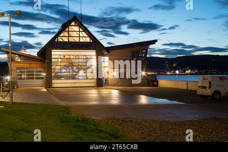 Llandudno Lifeboat Station, North Shore, Llandudno, North Wales. The Great Orme in the distance. Pictured in October 2023. Stock Photo