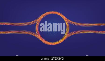Wave lines flowing dynamic. Blue background for AI technology. Vector Stock Vector